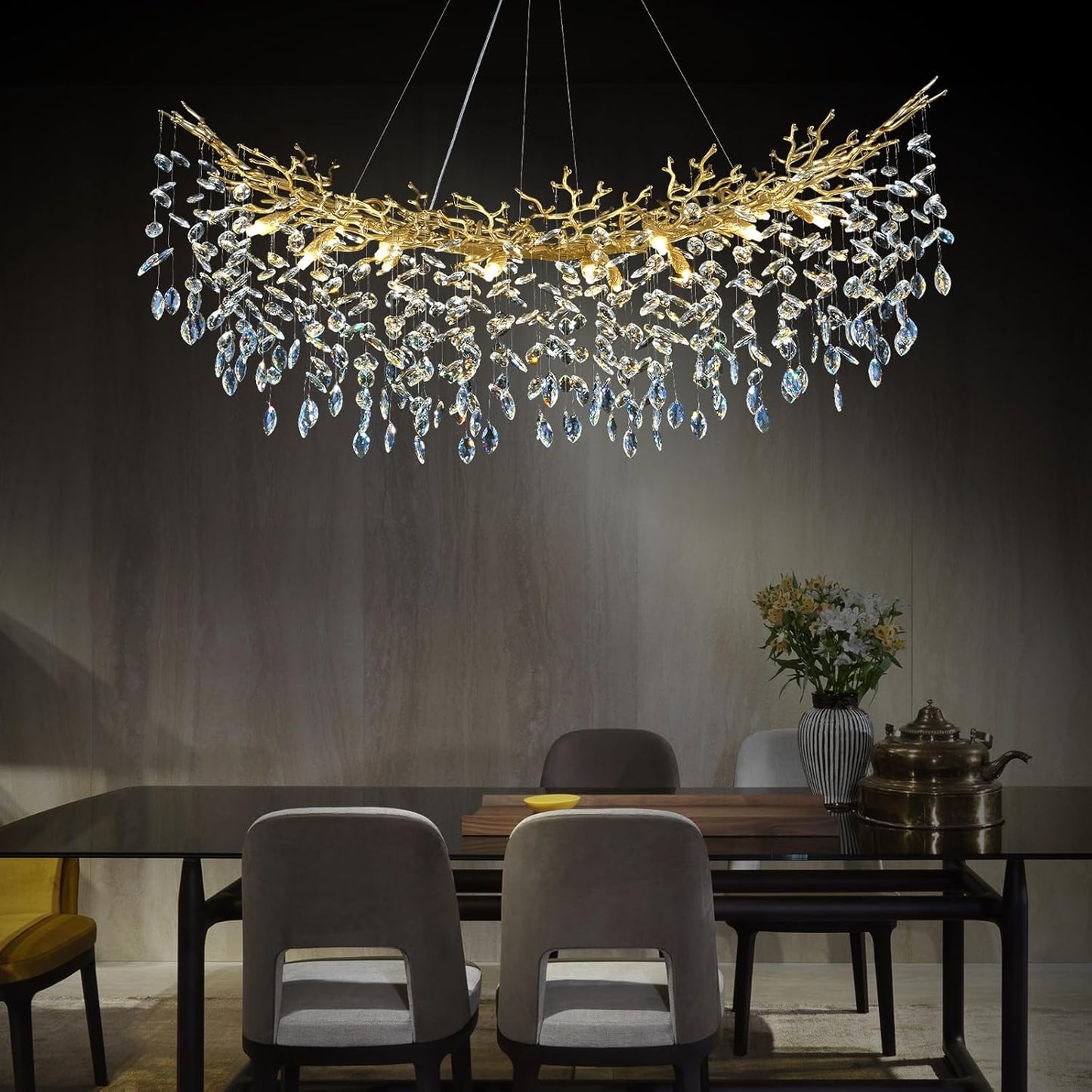 Solara Rectangular Tree Branch Chandelier 55" 72" Tree Branch