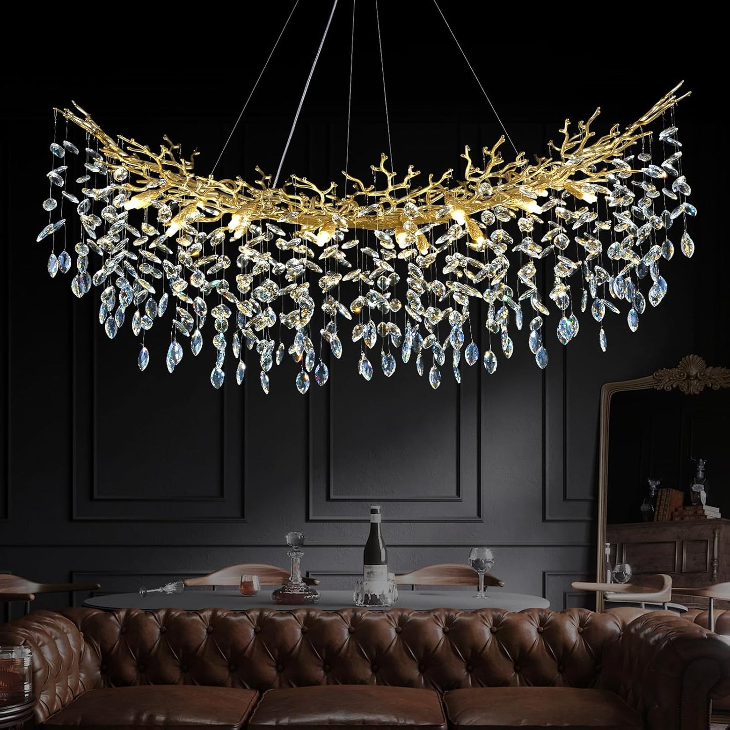 Solara Rectangular Tree Branch Chandelier 55" 72" Tree Branch