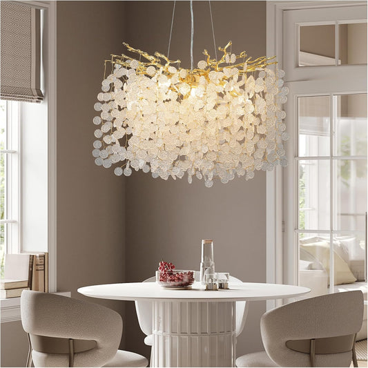 Gold Modern Tree Branch Crystal Chandelier 23.6" Round