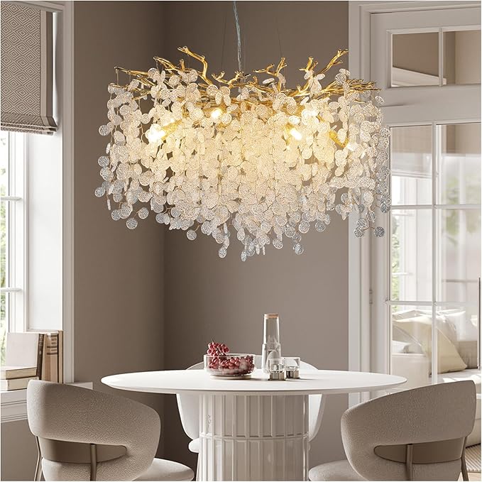 30-Inch Modern Tree Branch Crystal Chandelier for Dining Rooms