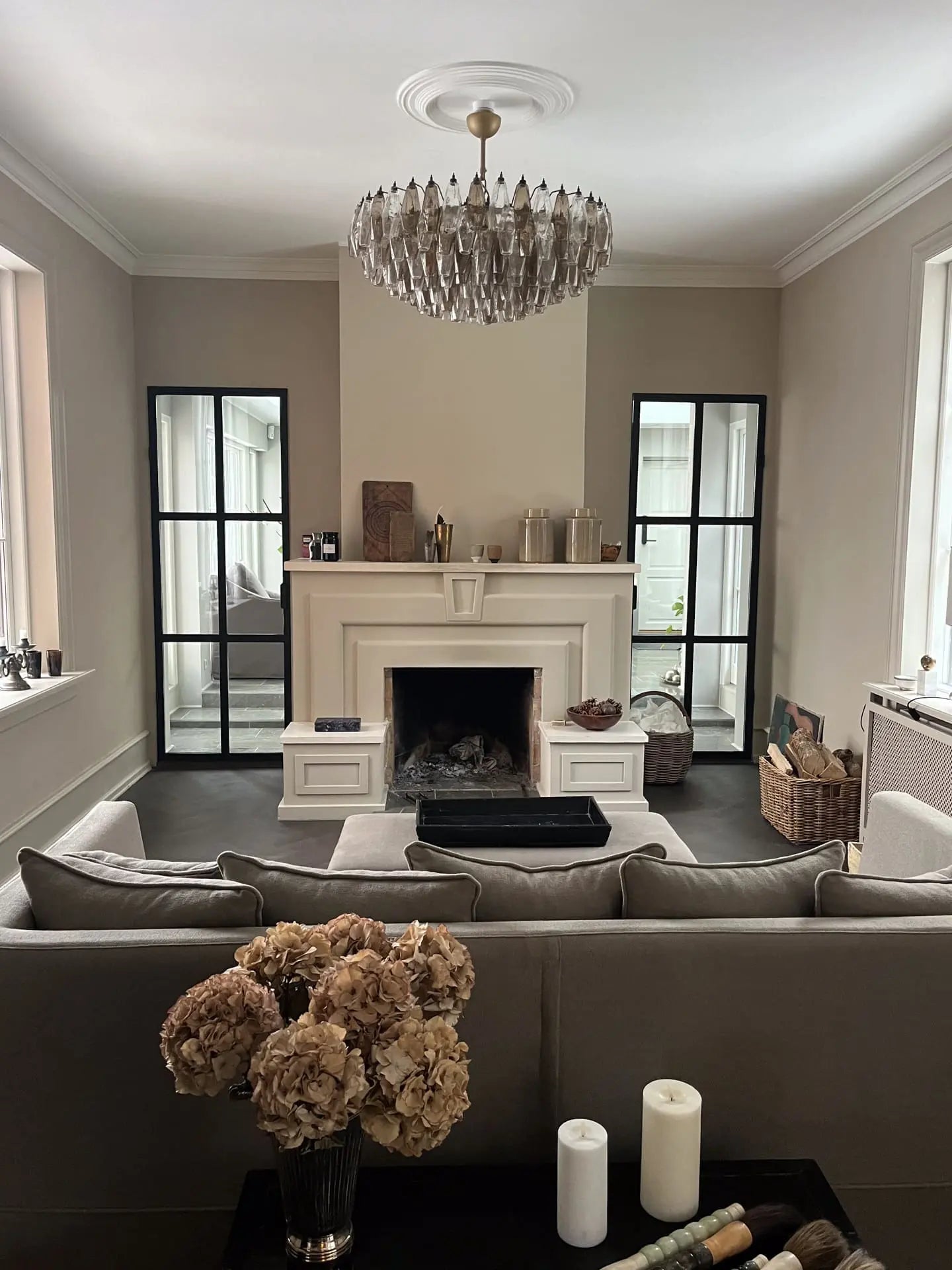 Muraano White Alabaster Poliedri Chandelier 185 glass