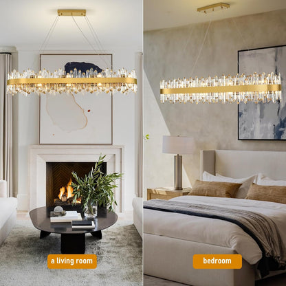 MDEGLYO Modern Crystal Linear Chandelier