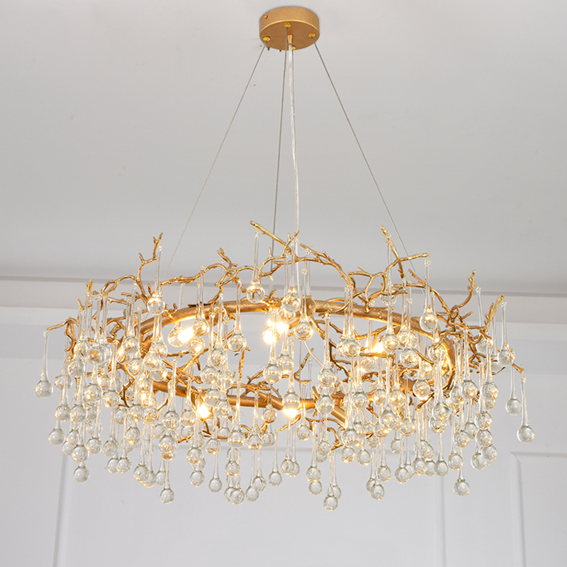 Avvis Clear Crystal Ring Branch Chandelier