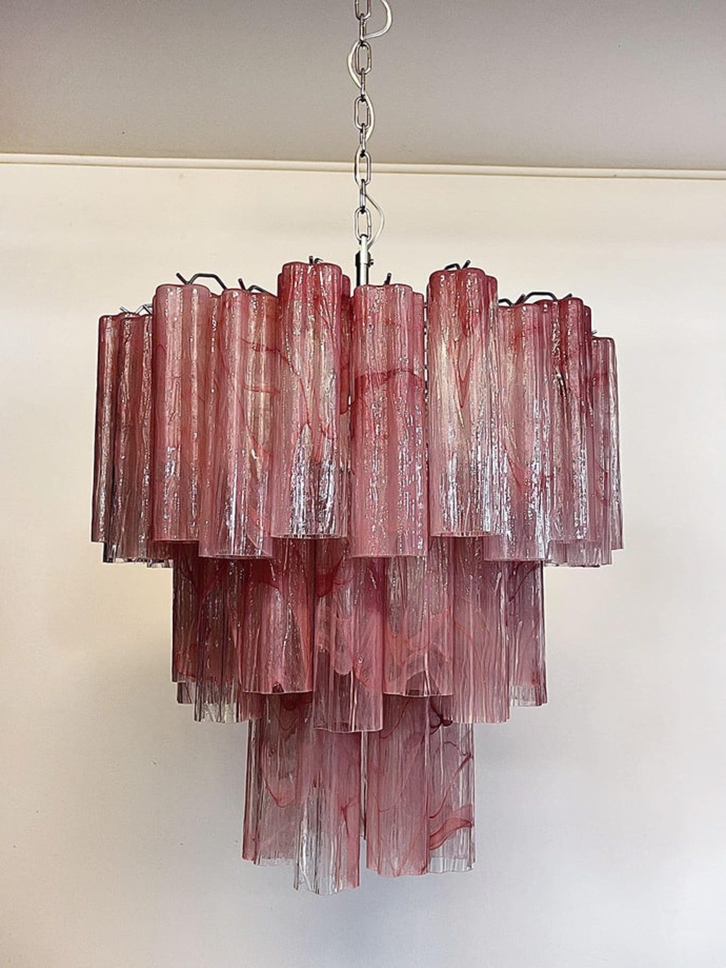 Muraano Alabaster Pink Chandelier 48 tubes