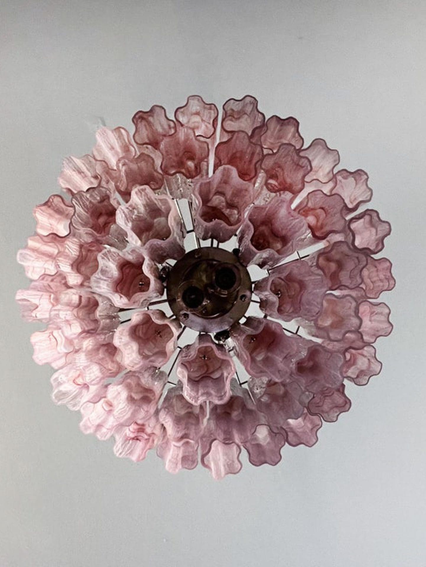 Muraano Alabaster Pink Chandelier 48 tubes