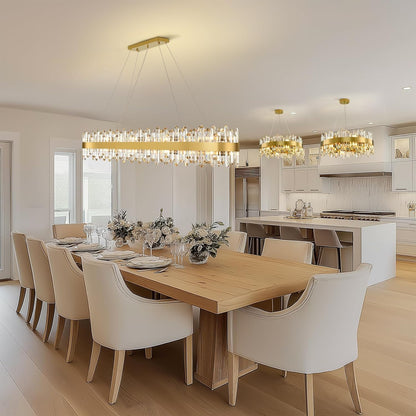 MDEGLYO Modern Crystal Linear Chandelier