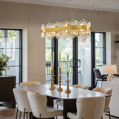 MDEGLYO Modern Crystal Linear Chandelier