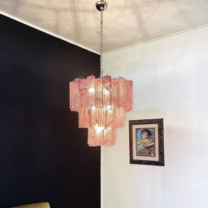 Muraano Alabaster Pink Chandelier 48 tubes