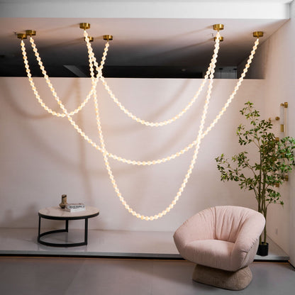 Alabaster Pearl Necklace Chandelier
