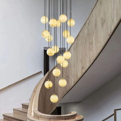 Alabaster Global Staircase Chandelier