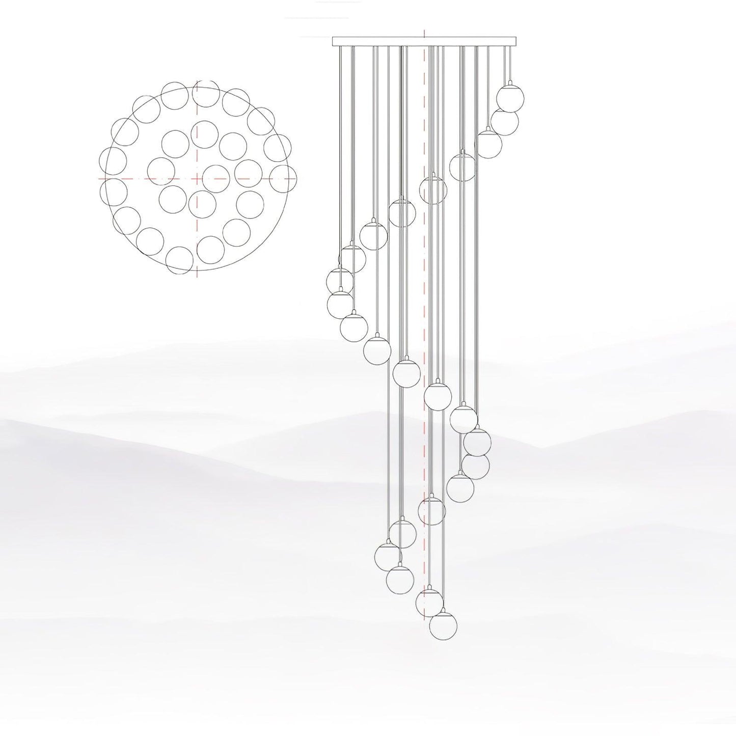 Balls Alabaster Cluster Chandelier