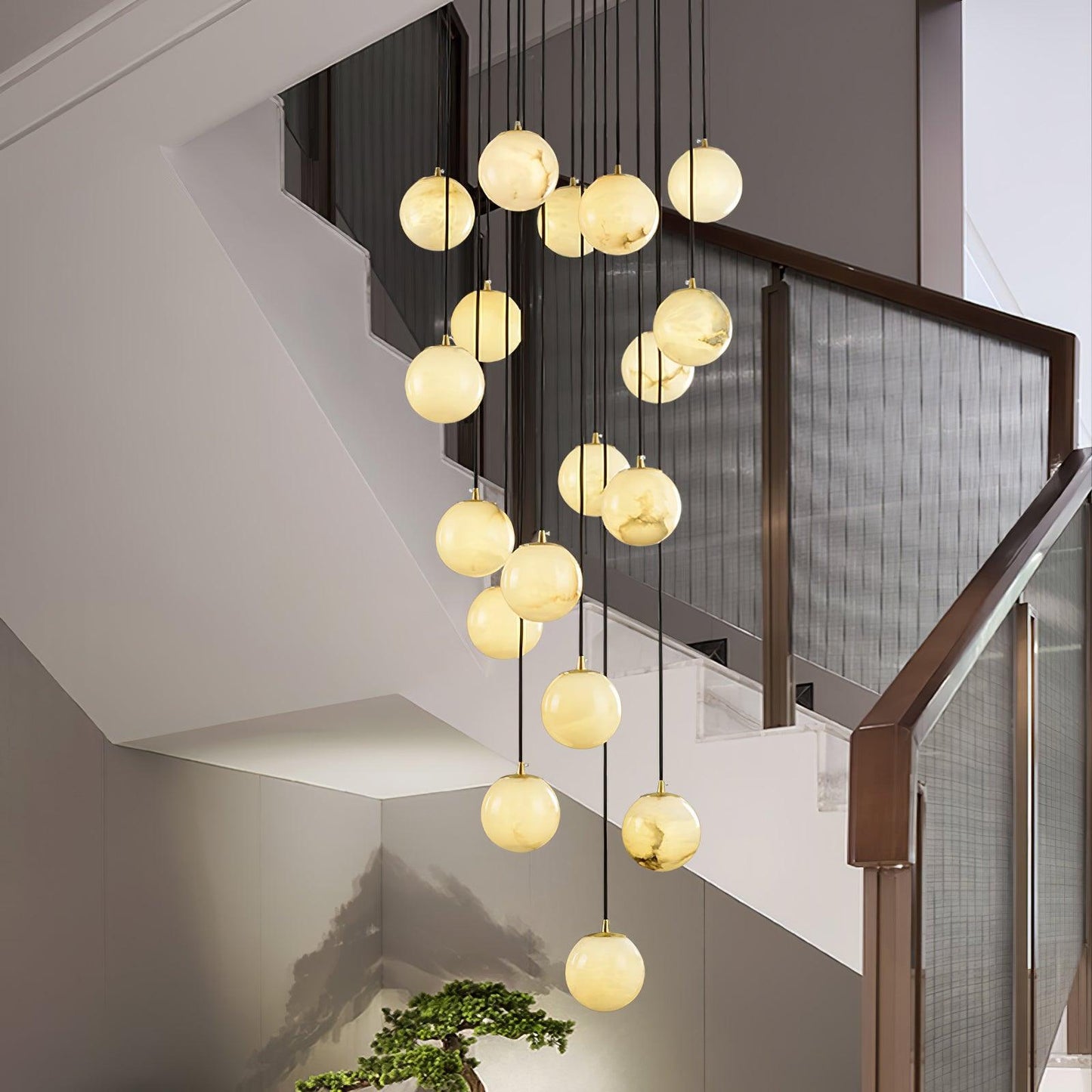 Balls Alabaster Cluster Chandelier