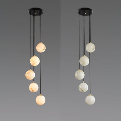 Balls Alabaster Cluster Chandelier