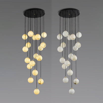 Balls Alabaster Cluster Chandelier