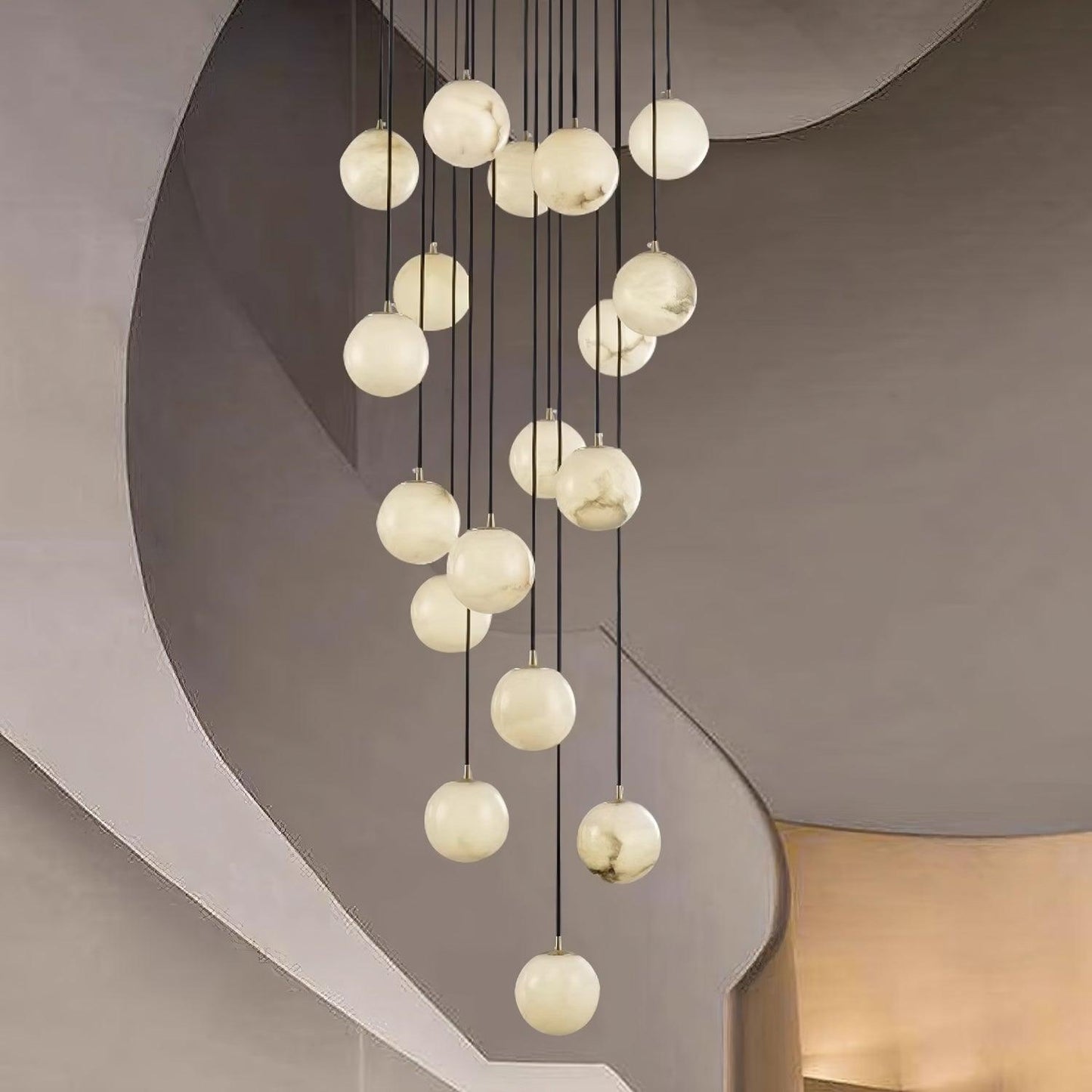 Balls Alabaster Cluster Chandelier