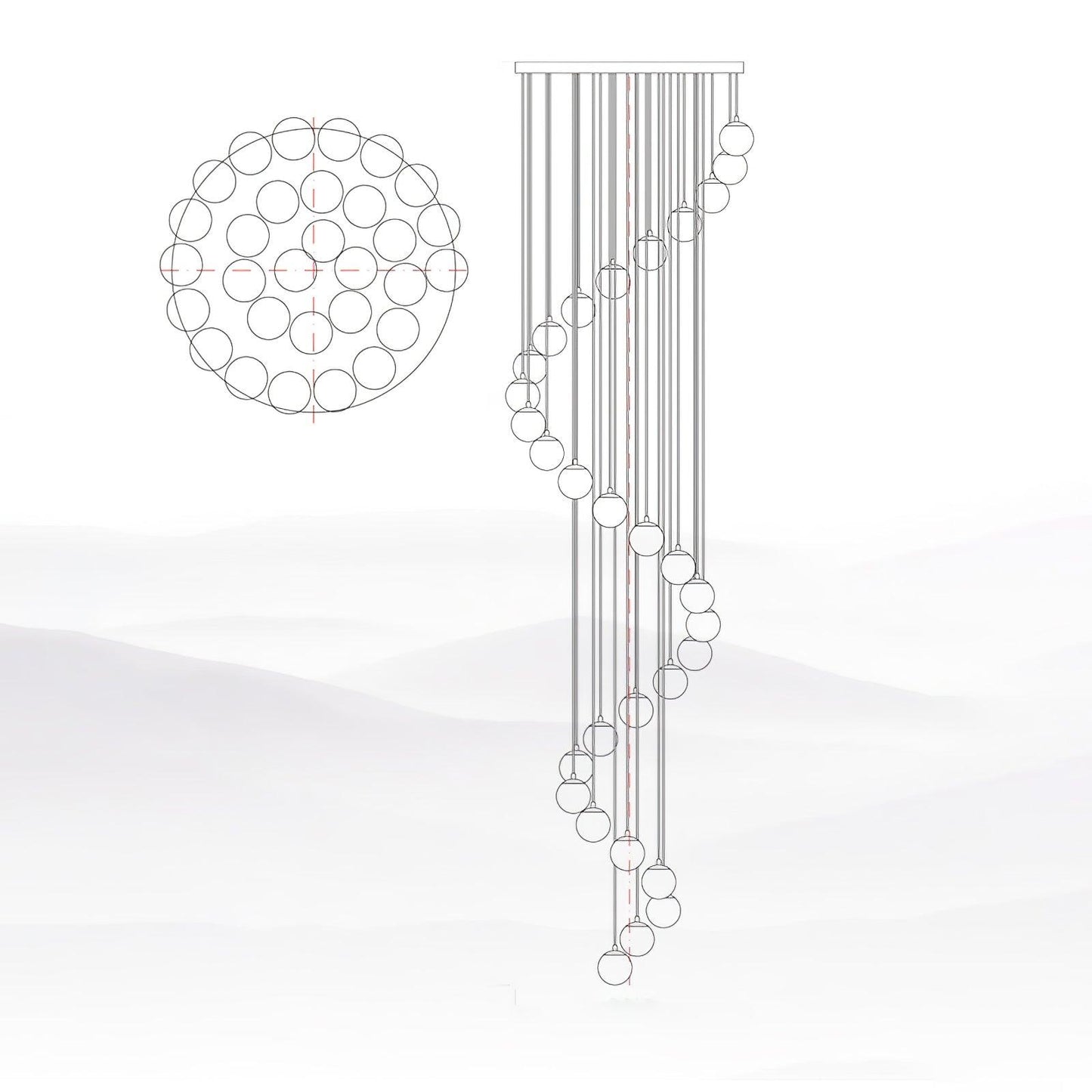 Balls Alabaster Cluster Chandelier