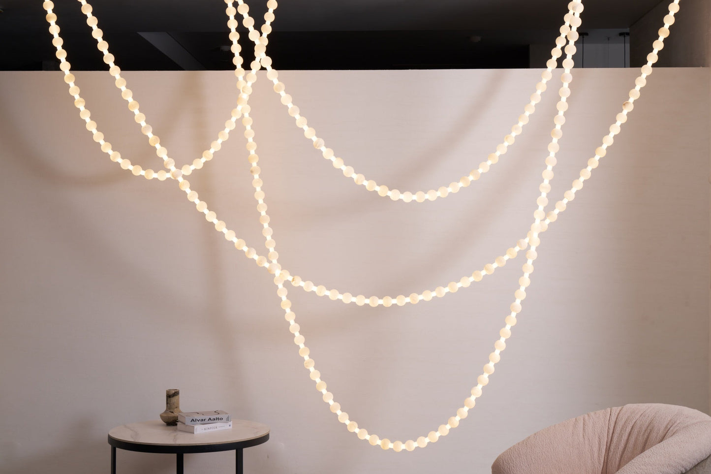 Alabaster Pearl Necklace Chandelier