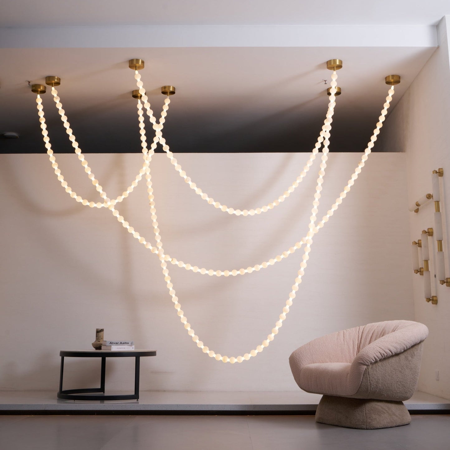 Alabaster Pearl Necklace Chandelier