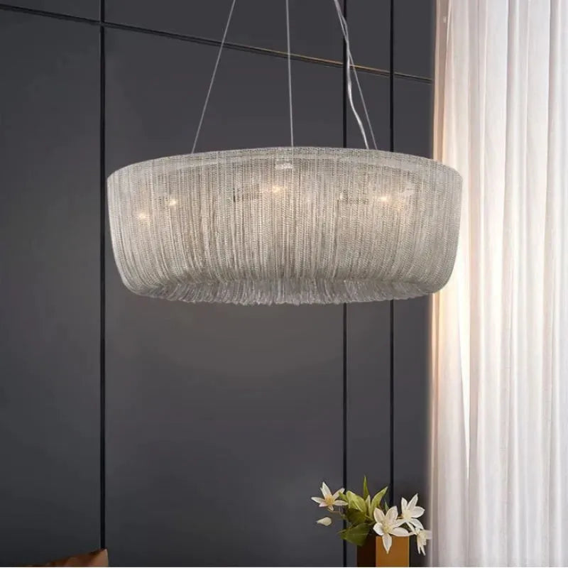 Cadenas Aluminum Chain Tassel Modern Chandelier