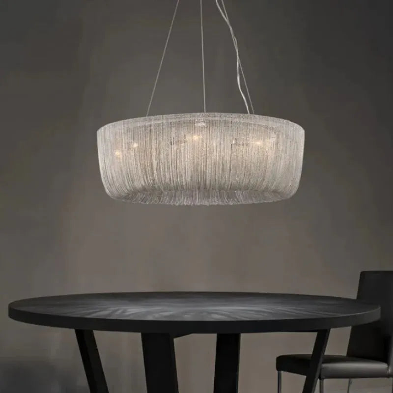 Cadenas Aluminum Chain Tassel Modern Chandelier