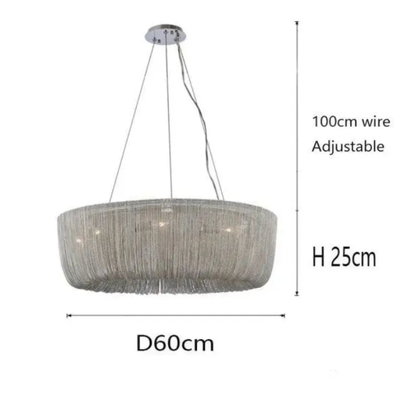 Cadenas Aluminum Chain Tassel Modern Chandelier