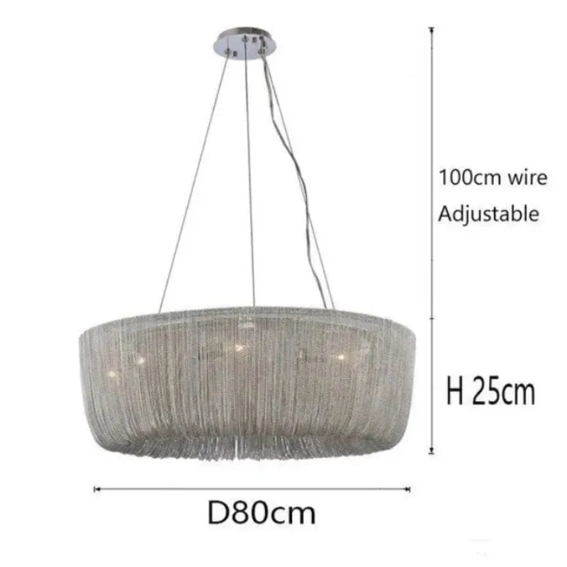 Cadenas Aluminum Chain Tassel Modern Chandelier