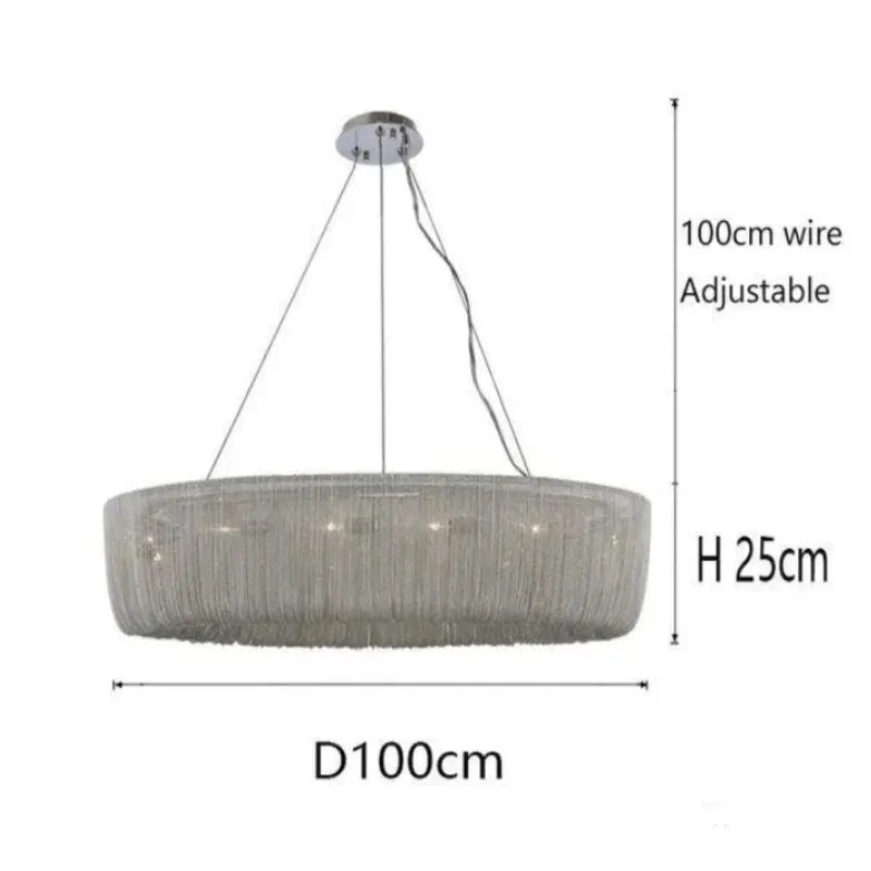 Cadenas Aluminum Chain Tassel Modern Chandelier