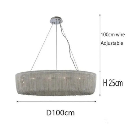 Cadenas Aluminum Chain Tassel Modern Chandelier