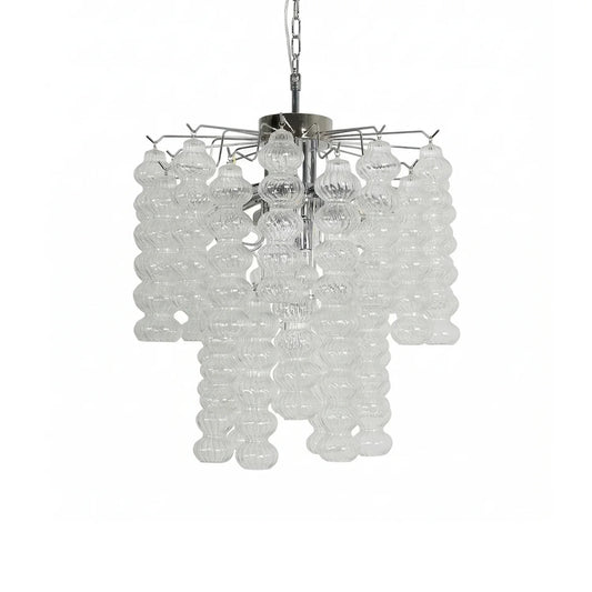 Beaded Vertical Textured Glass Chandelier
