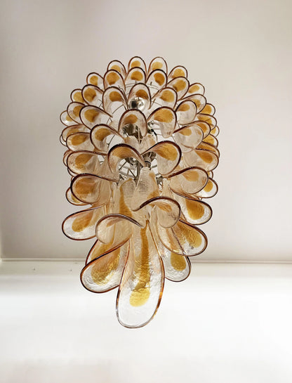 Petals Spiral Murano Transparent Chandelier