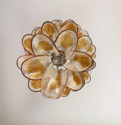 Petals Spiral Murano Transparent Chandelier