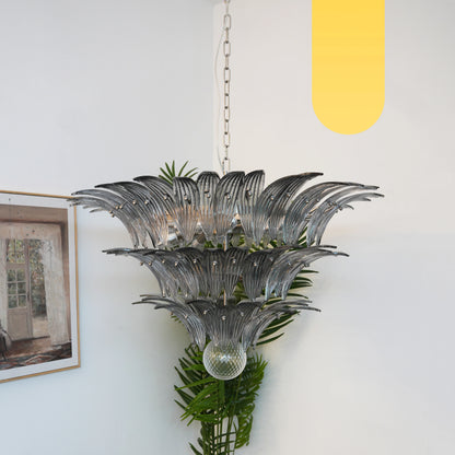 Beautifully Murano Palmette Smoked Chandelier
