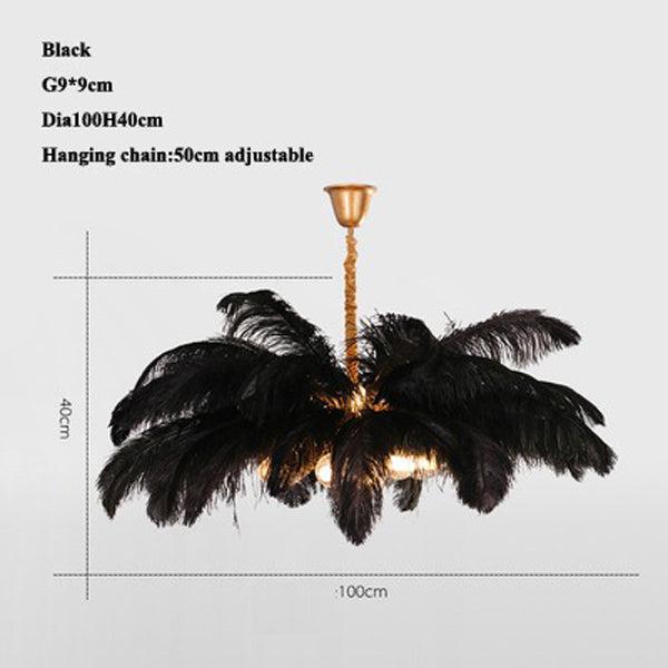 Palm Tree Elva Feather Chandelier