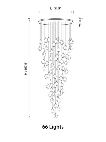 Ceramic LED Cluster Bloom Chandelier by Aurorae Lighting