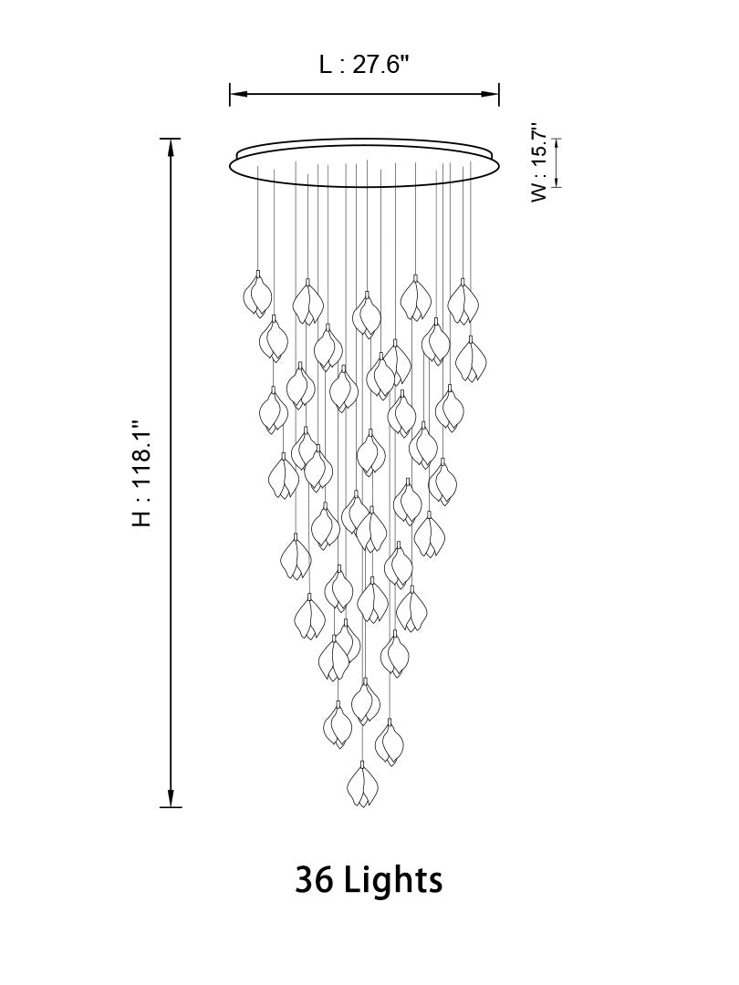 Ceramic LED Cluster Bloom Chandelier by Aurorae Lighting