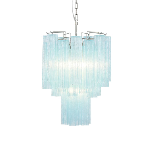 Blue Murano Glass Tube Chandelier