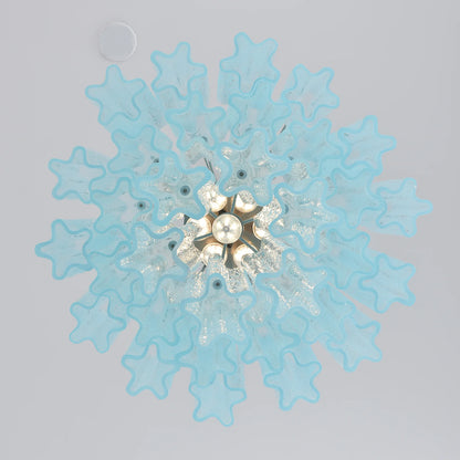 Blue Murano Glass Tube Chandelier