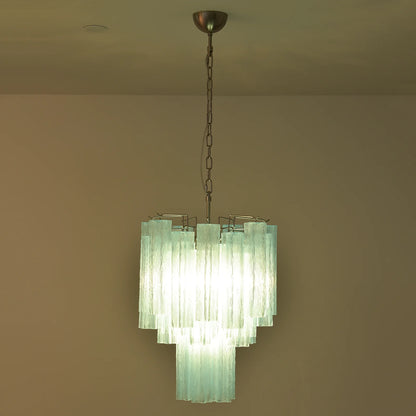Blue Murano Glass Tube Chandelier
