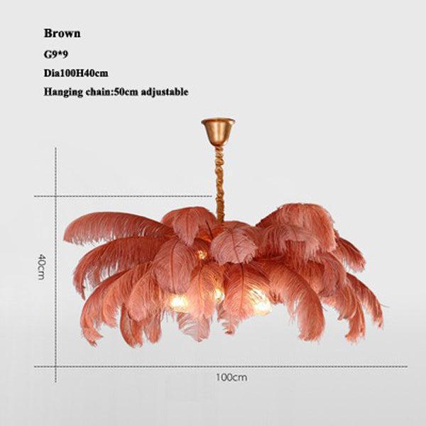 Palm Tree Elva Feather Chandelier