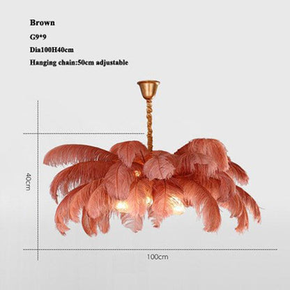 Palm Tree Elva Feather Chandelier