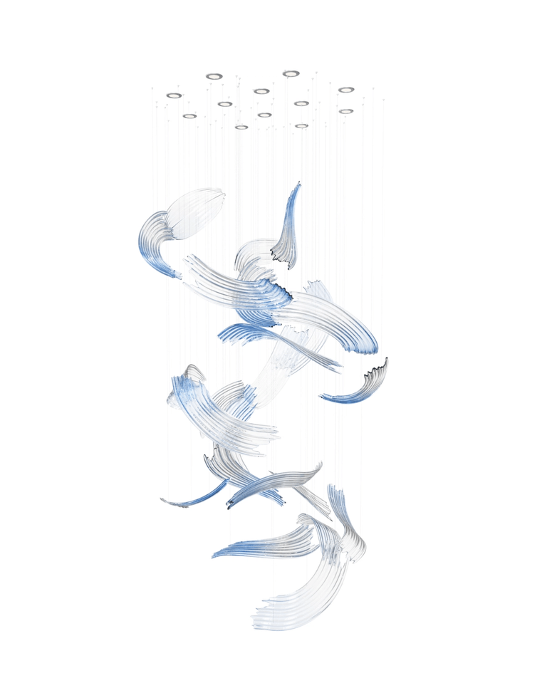 Brush Art Glass Chandelier