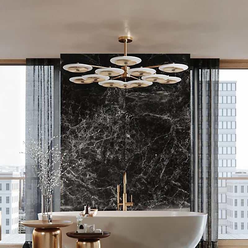 Ovoo Ice Glass Round Chandelier 56.75"