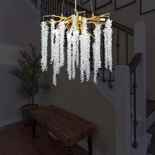 Dorris White Crystal Branch Chandelier 20.5"