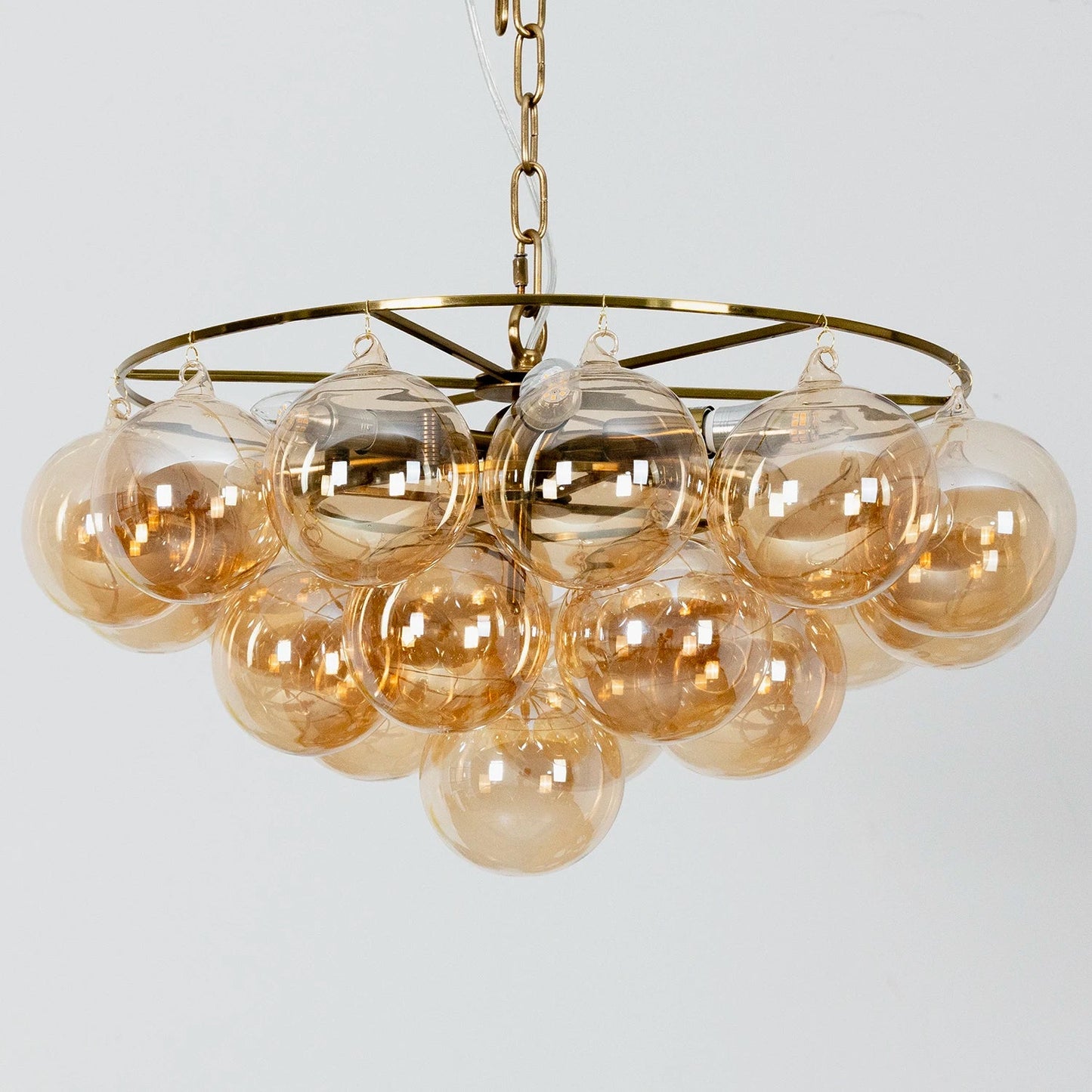 Circular Multi-Head Glass Ball Bubble Chandelier