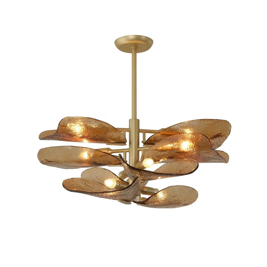Cloud-Shaped Layered Amber Chandelier
