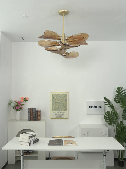 Cloud-Shaped Layered Amber Chandelier