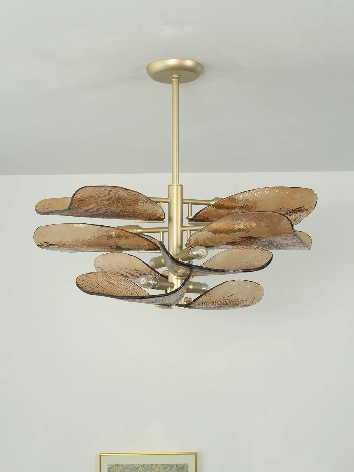 Cloud-Shaped Layered Amber Chandelier