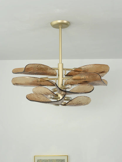 Cloud-Shaped Layered Amber Chandelier