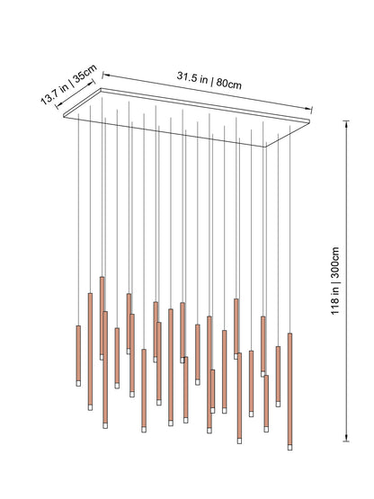 Clustered Tubes LED Chandelier by Aurorae Lighting