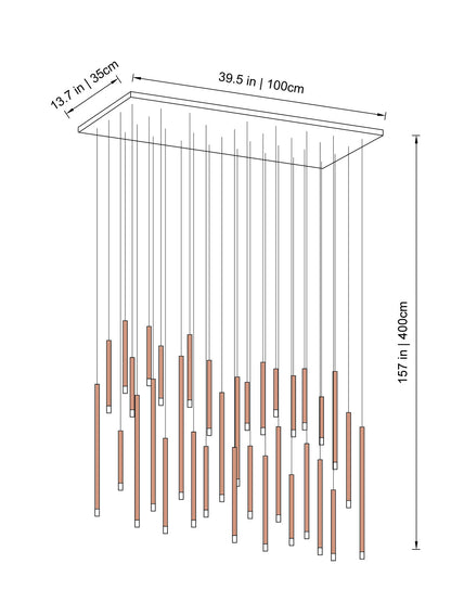 Clustered Tubes LED Chandelier by Aurorae Lighting